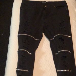 Black premium biker jeans